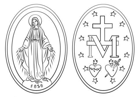 Miraculous Medal Coloring Page